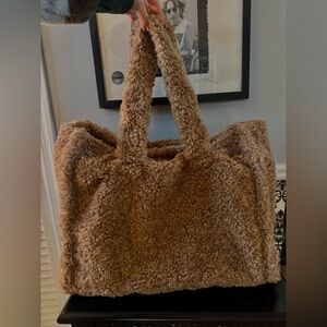 Anthropologie Large Sherpa Tote Bag